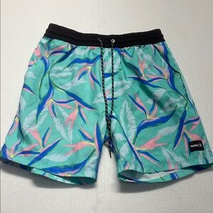 Hurley turquoise and pink man Swim Shorts S